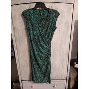 Ralph Lauren Knee Length Floral Print Size 4 V-neck Dress Boho Feminine